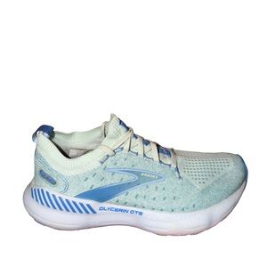 Brooks Women's Glycerin GTS Running Shoe - Light Blue/White stealth size 7.5